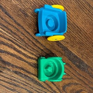 Fisher-Price Little People Blue and Green Toy Wheelchairs